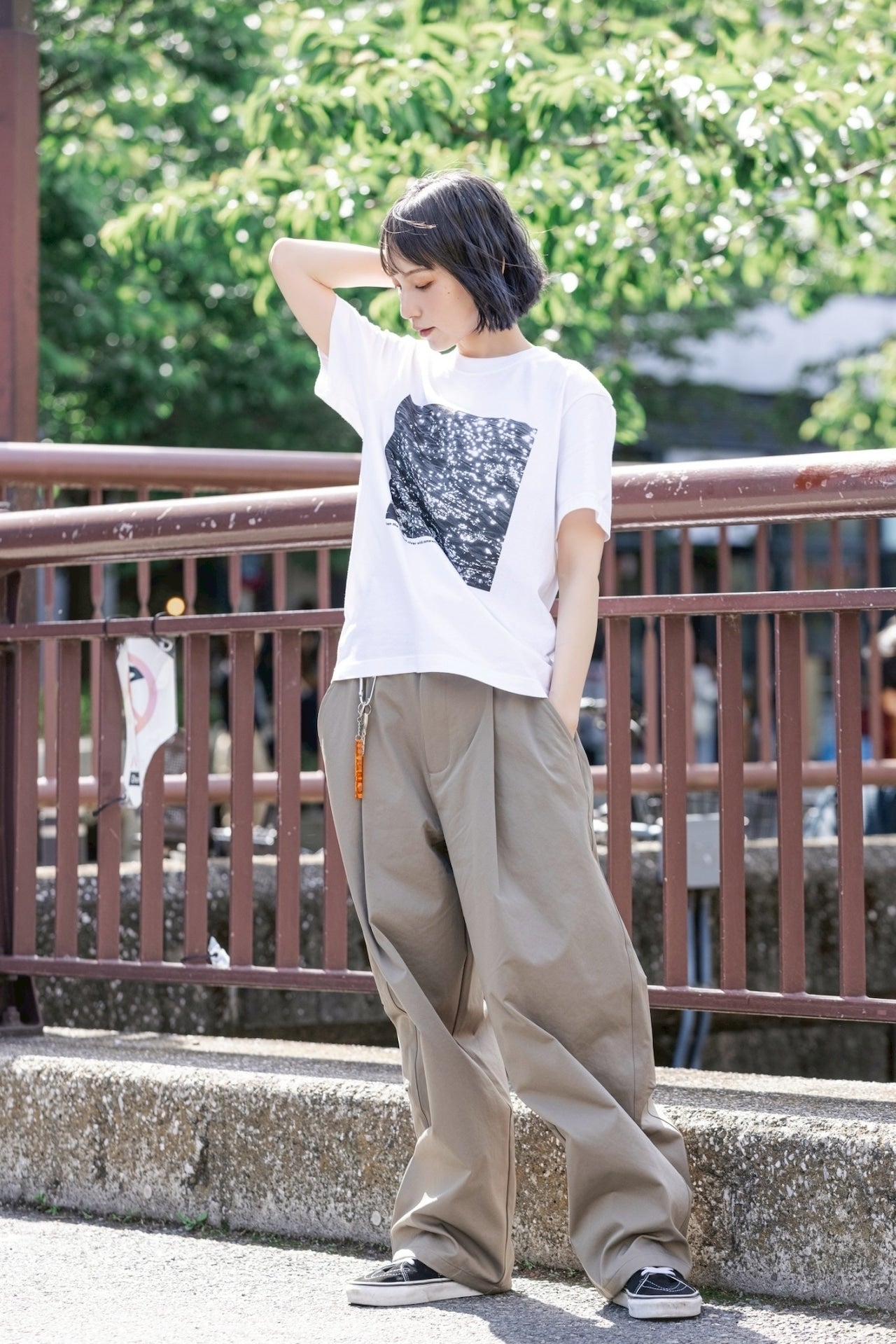 FEEDBACK River Photo Print T-shirt WHITE