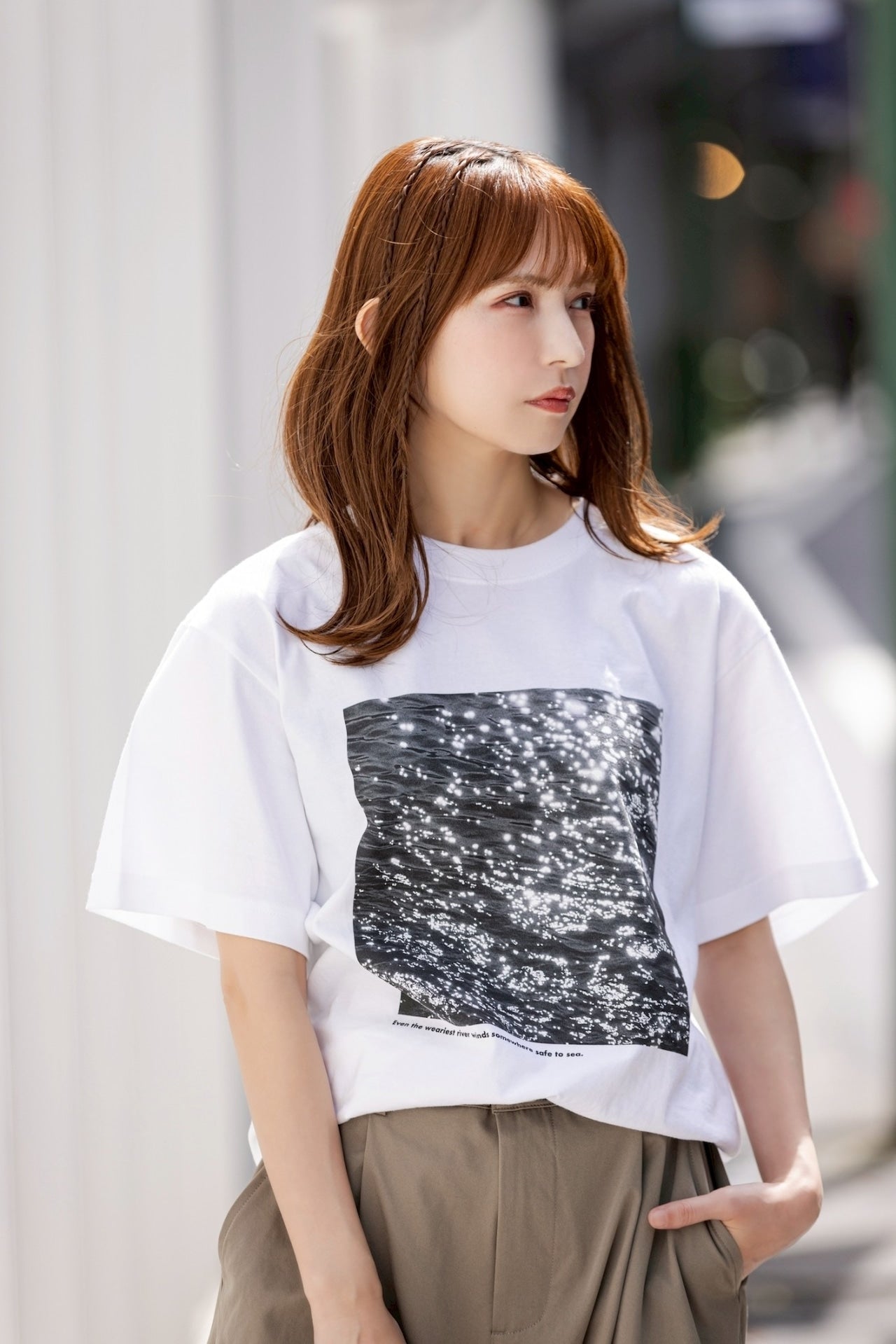 FEEDBACK River Photo Print T-shirt WHITE