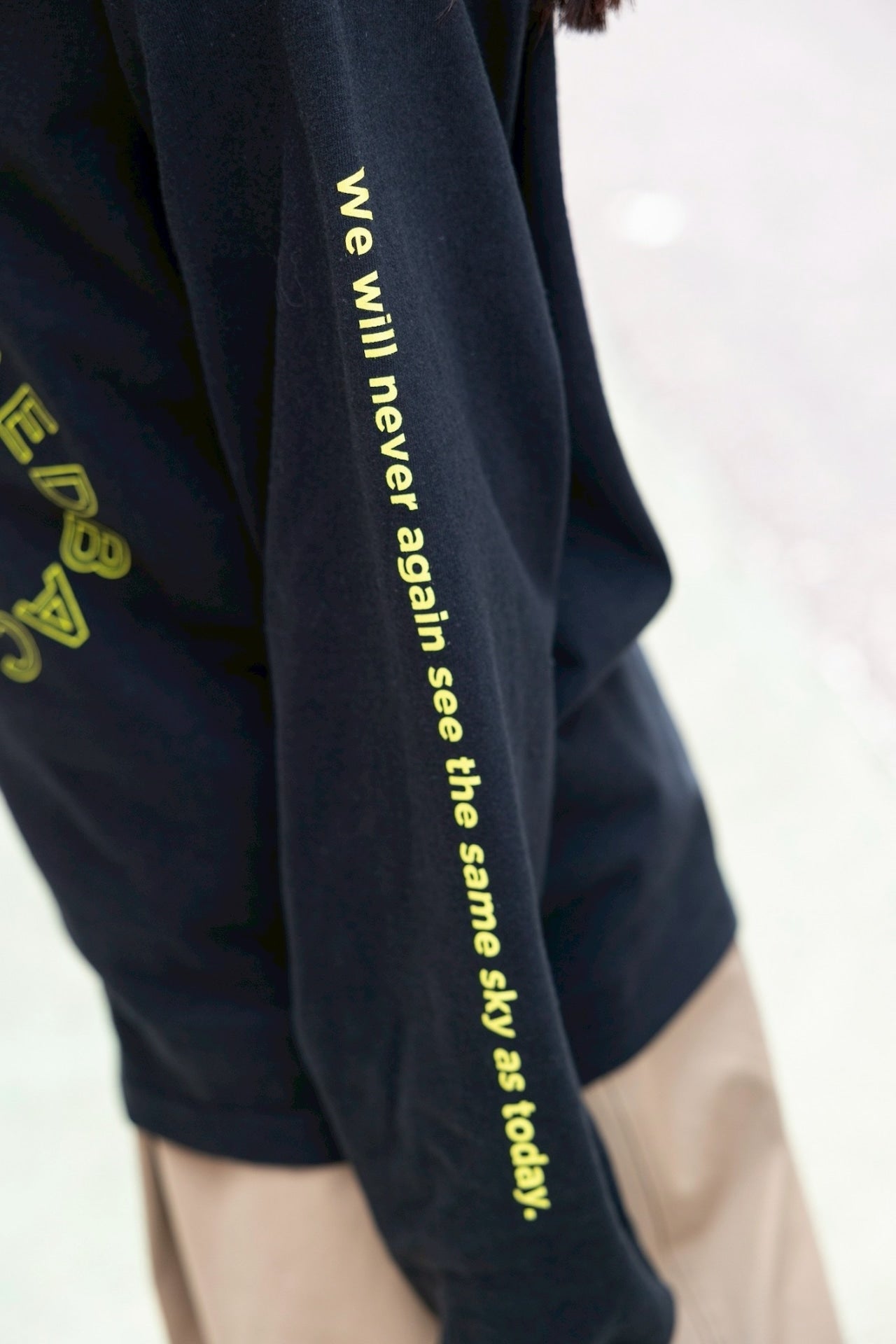 FEEDBACK Sky Photo Print Long Sleeve T-shirt BLACK