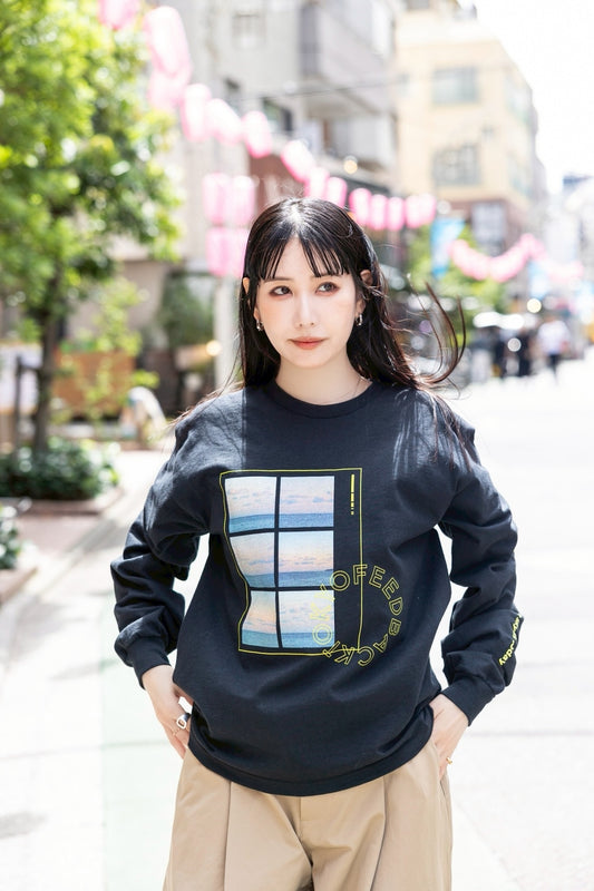 FEEDBACK Sky Photo Print Long Sleeve T-shirt BLACK