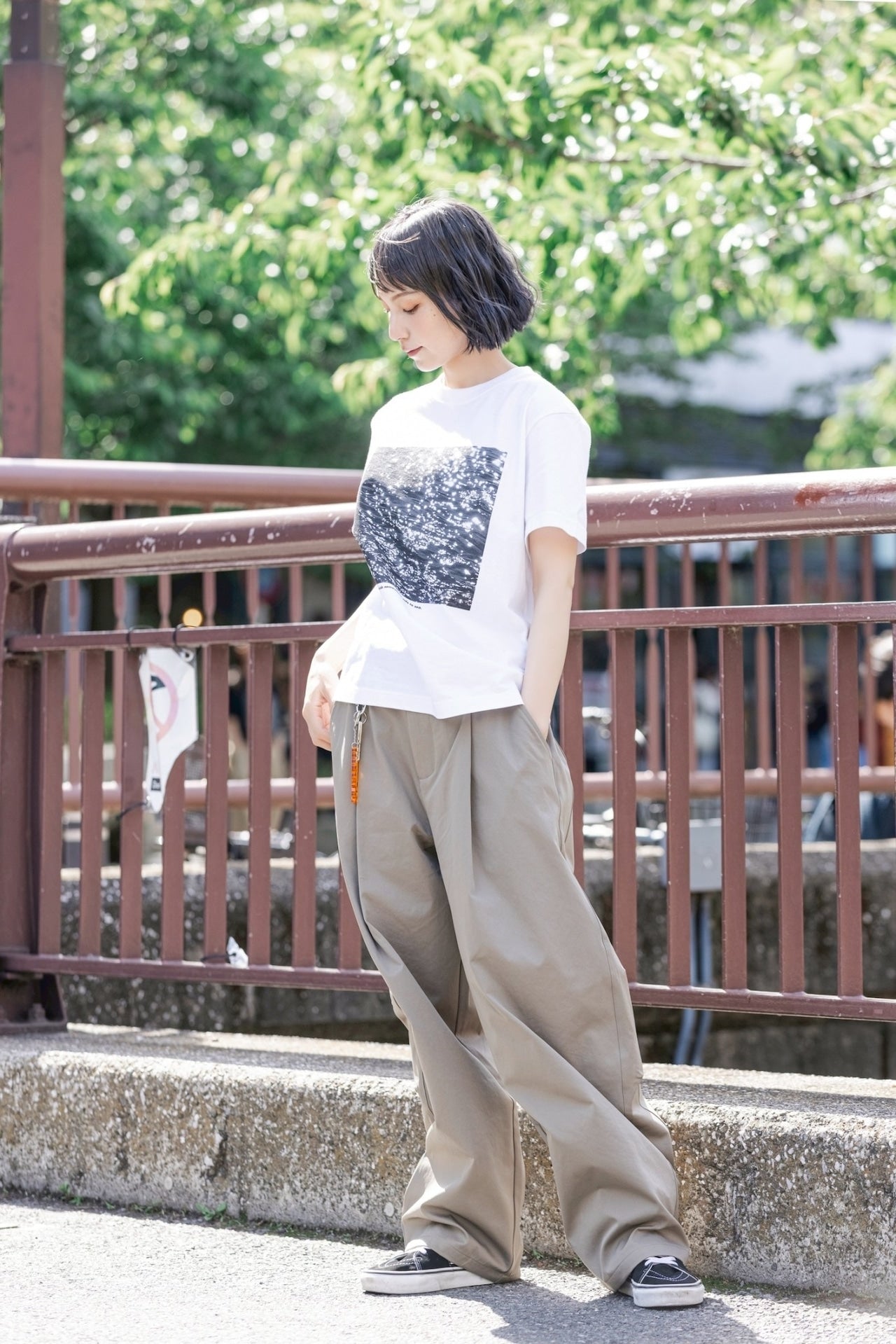 FEEDBACK River Photo Print T-shirt WHITE