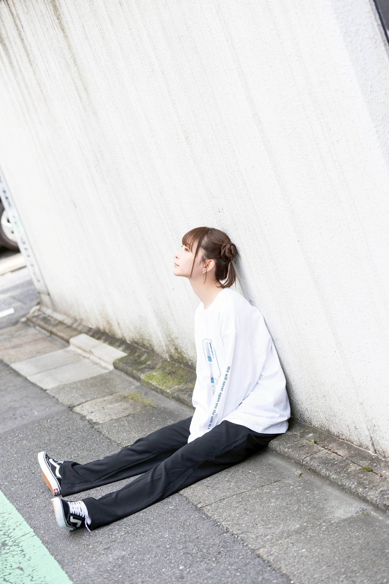 FEEDBACK Sky Photo Print Long Sleeve T-shirt WHITE
