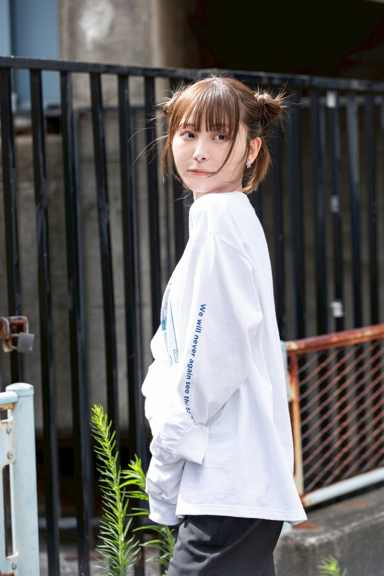 FEEDBACK Sky Photo Print Long Sleeve T-shirt WHITE