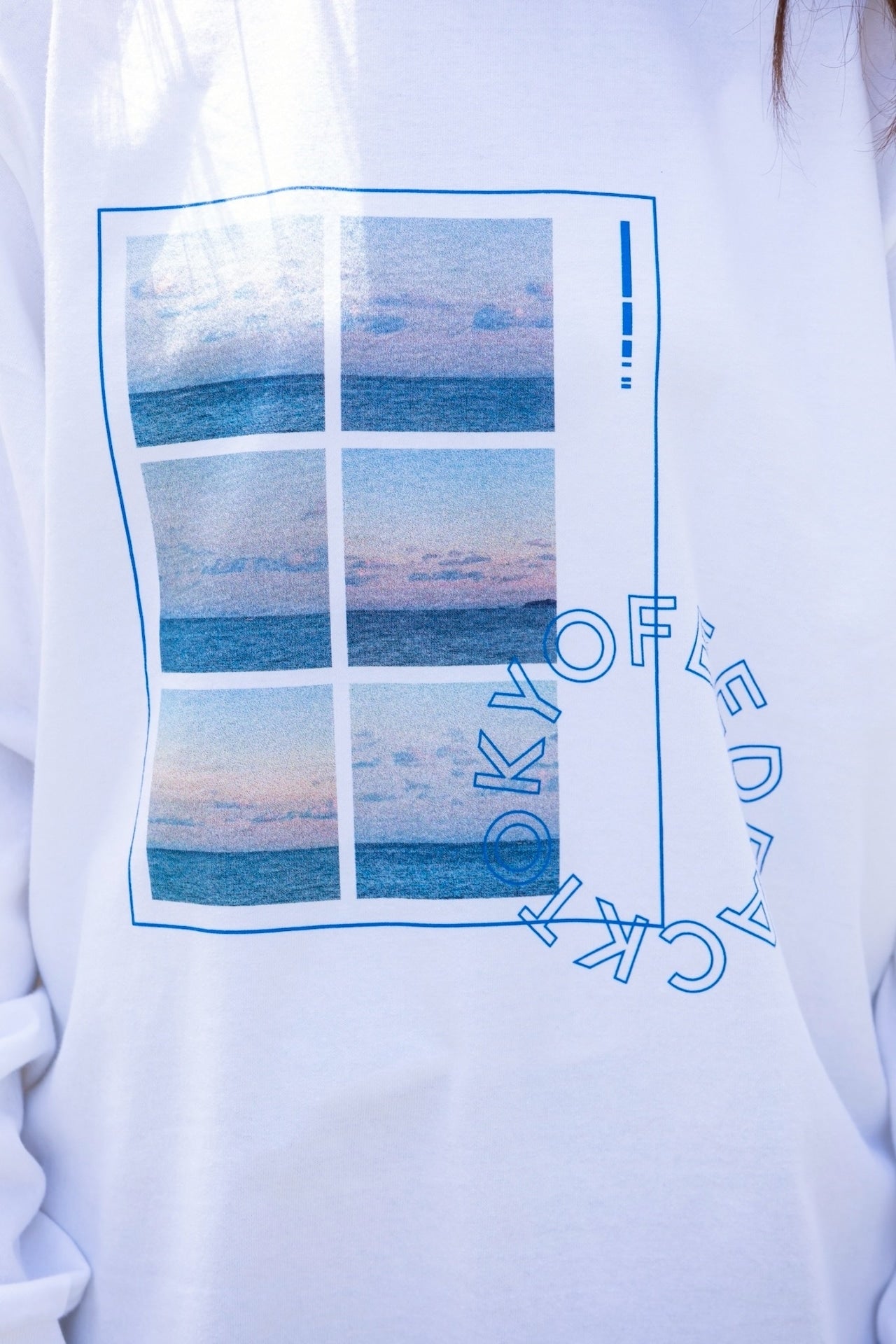 FEEDBACK Sky Photo Print Long Sleeve T-shirt WHITE